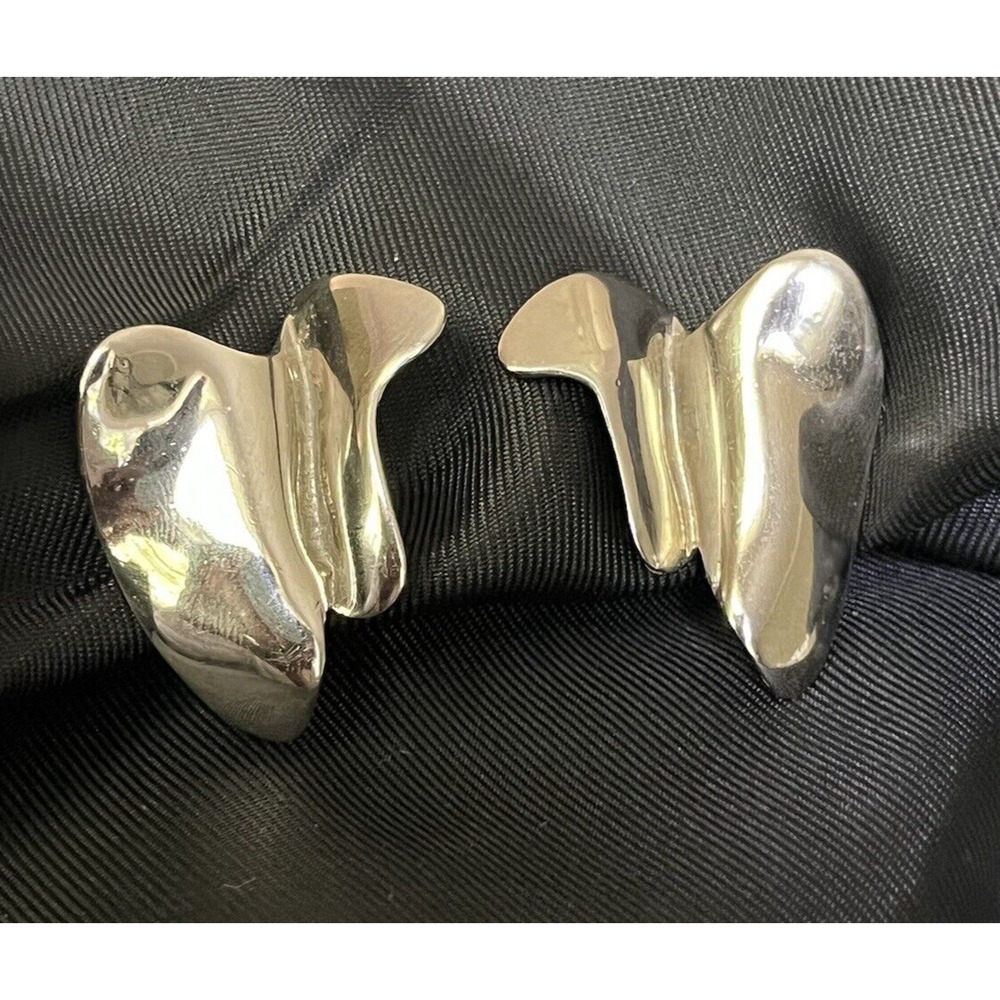 Vintage Accessocraft NYC Clip Earrings Modernist Style Clip Earrings 1"x1"